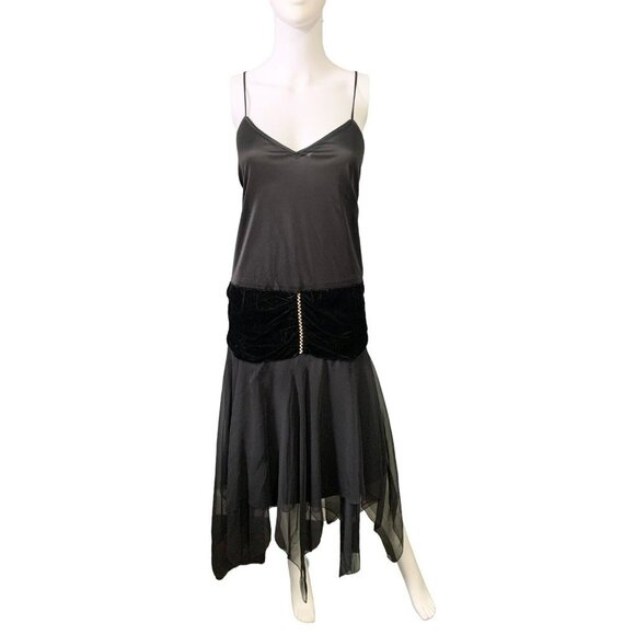 VTG 70s Pat Richards by Michael Maiello Dress Gown Fairycore Velvet layered slip - Picture 4 of 11